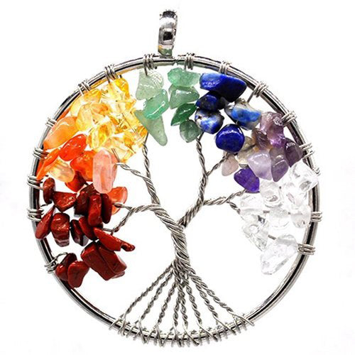 Healing Crystals - Seven Chakra Tree Pendant Wholesale