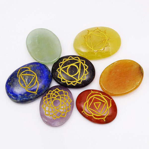Healing Crystals - Seven Chakra Symbol Oval Wholesale