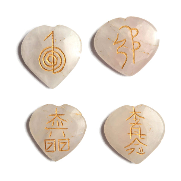 Healing Crystals - Rose Quartz Heart Reiki Set Wholesale