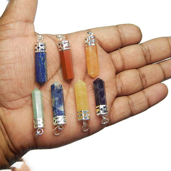 Healing Crystals - Seven Chakra Pencil Pendant Wholesale