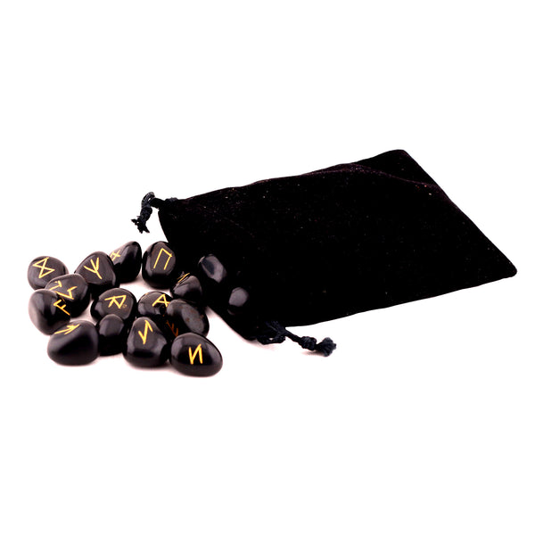 Black Tourmaline 10-20 MM Tumble Runes Wholesale Lot Set