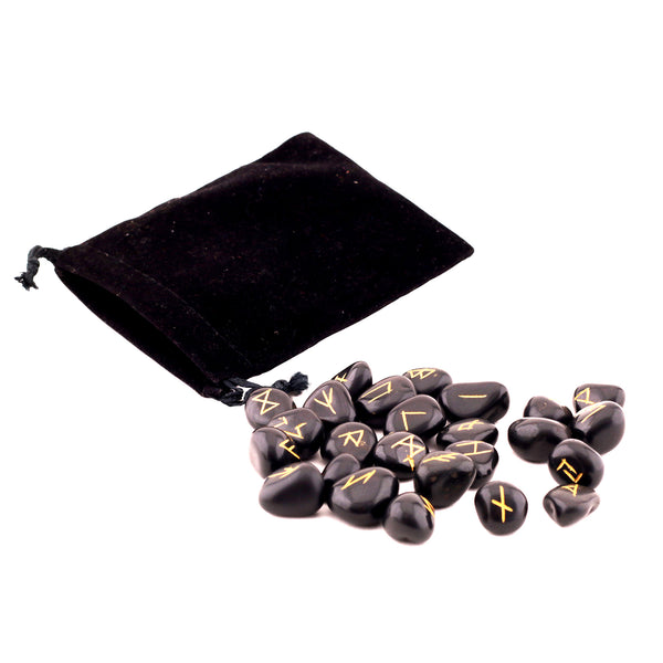 Black Tourmaline 10-20 MM Tumble Runes Wholesale Lot Set