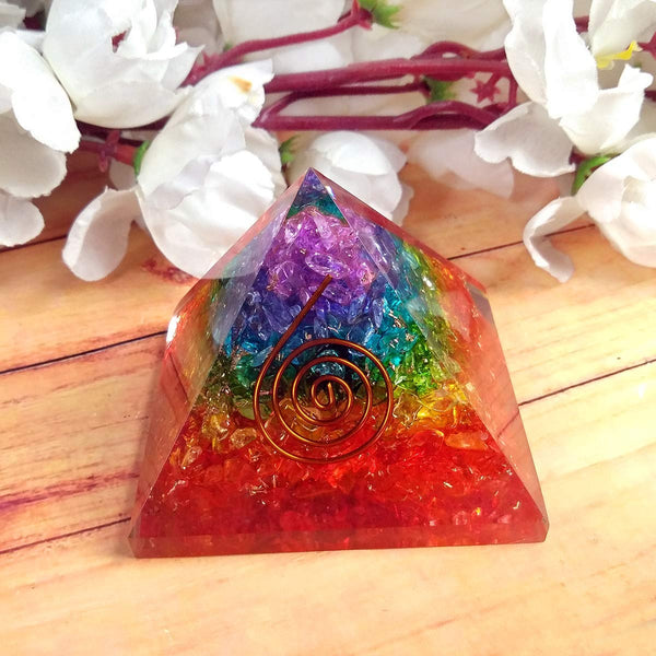 Healing Crystals - Seven Chakra Orgone Pyramid Wholesale