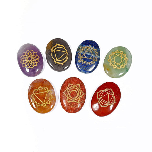 Healing Crystals - Seven Chakra Symbol Oval