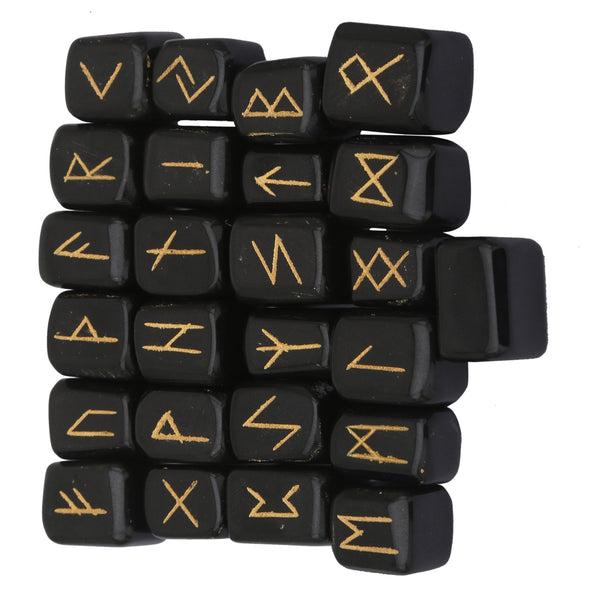 Healing Crystals - Black Tourmaline Square Runes
