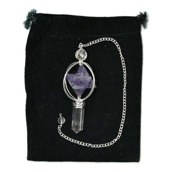 Healing Crystals - Amethyst Merkaba Pendulum