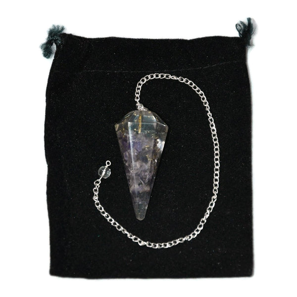 Healing Crystals - Amethyst Faceted Orgone Pendulum
