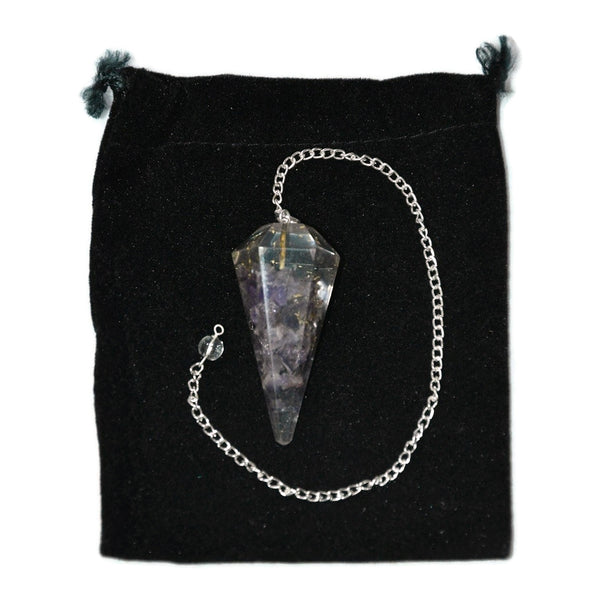 Healing Crystals - Amethyst Faceted Orgone Pendulum Wholesale 