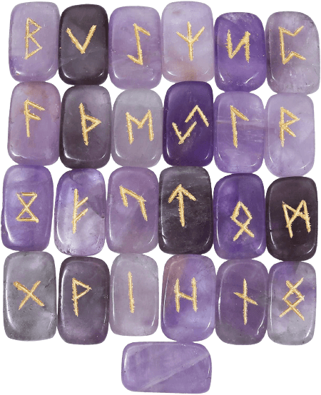 Healing Crystals - Amethyst 10-20 MM Square Runes