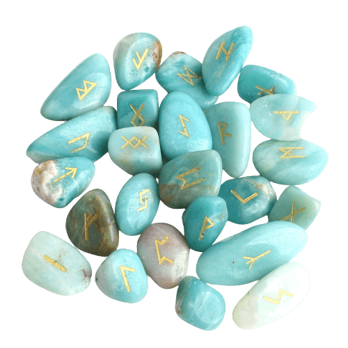 Healing Crystals - Amazonite 10-20 MM Tumble Runes Wholesale