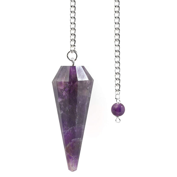 Healing Crystals - Amethyst Faceted Pendulum 