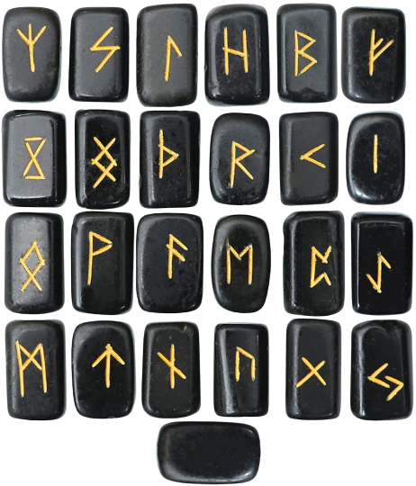 Healing Crystals - Black Agate Square Runes