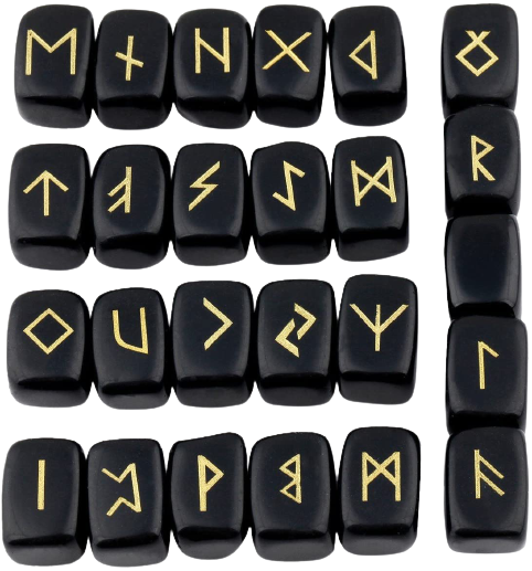 Healing Crystals - Black Obsidian Square Runes