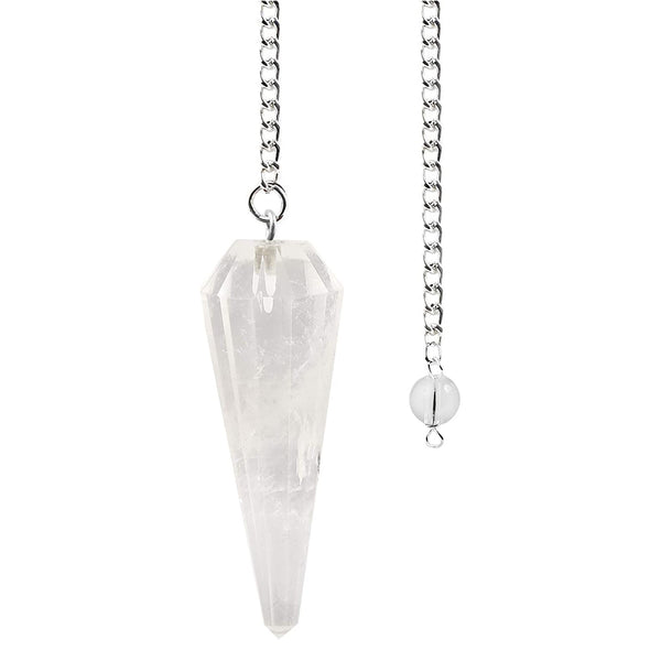 Crystal Quartz 6 Faceted Pendulum Wholesale Pieces Lot