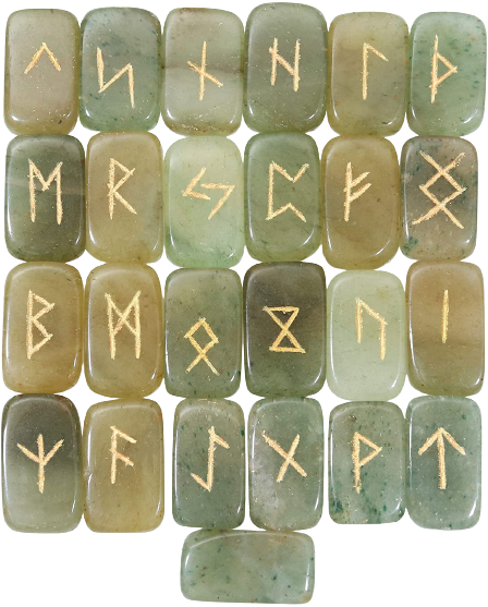 Healing Crystals - Green Jade Square Runes
