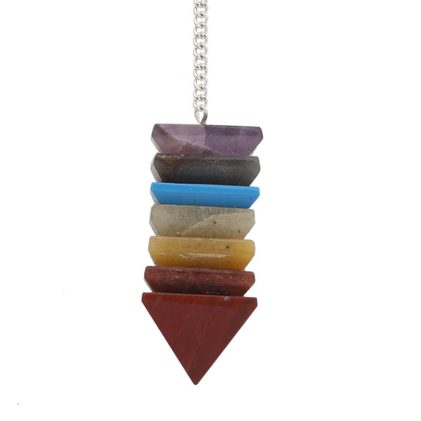 Healing Crystals - Seven Chakra Pyramid Pendulum 