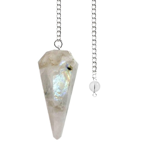 Healing Crystals - Rainbow Moonstone Pendulum